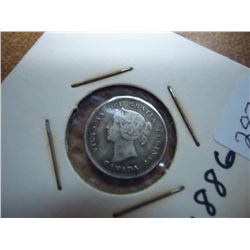 1886 CANADA SILVER 5 CENTS (FINE)