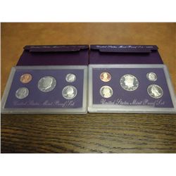 1989 & 1990 US PROOF SETS (WITH BOXES)