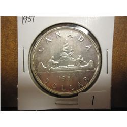 1951 CANADA SILVER DOLLAR AU