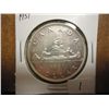 Image 1 : 1951 CANADA SILVER DOLLAR AU