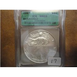 2007 AMERICAN SILVER EAGLE ICG MS69
