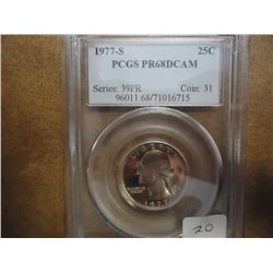 1977-S WASHINGTON QUARTER PCGS PR68 DCAM