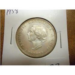 1958 DENMARK SILVER 2 KRONER .3858 OZ. ASW