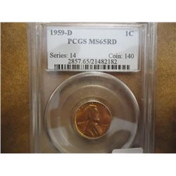 1959-D LINCOLN CENT PCGS MS65RD