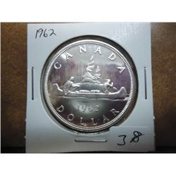 1962 CANADA SILVER DOLLAR AU