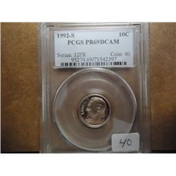1992-S ROOSEVELT DIME PCGS PR69 DCAM