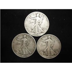 1935,36-S & 39-S WALKING LIBERTY HALF DOLLARS