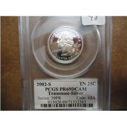 2002-S SILVER TENNESSEE QUARTER PCGS PR69 DCAM