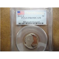 2011-S JEFFERSON NICKEL PCGS PR69 DCAM 1ST STRIKE