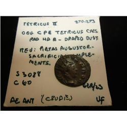 270-273 A.D. TETRICUS II ANCIENT COIN VERY FINE