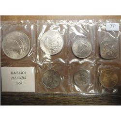 1966 BAHAMA ISLANDS UNC SET 7 COINS