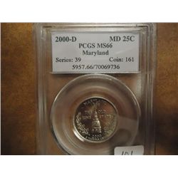 2000-D MARYLAND QUARTER PCGS MS66