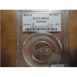 2002-P INDIANA QUARTER PCGS MS65