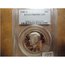 1982-S KENNEDY HALF DOLLAR PCGS PR69 DCAM