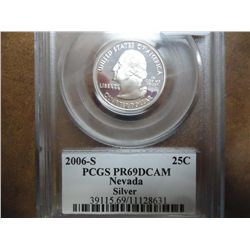 2006-S SILVER NEVADA QUARTER PCGS PR69 DCAM