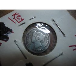 1883-H CANADA SILVER 5 CENTS SEMI KEY