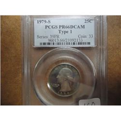 1979-S TYPE I WASHINGTON QUARTER PCGS PR66 DCAM