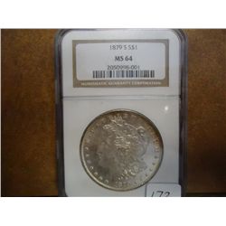 1879-S MORGAN SILVER DOLLAR NGC MS64
