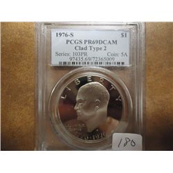 1976-S TYPE II IKE DOLLAR PCGS PR69 DCAM