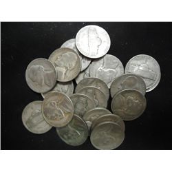 20 ASSORTED 35% SILVER JEFFERSON WAR NICKELS