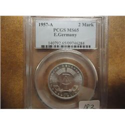 1957-A EAST GERMANY 2 MARK PCGS MS65