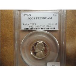 1978-S JEFFERSON NICKEL PCGS PR69 DCAM
