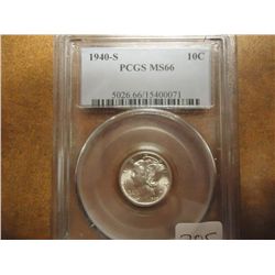 1940-S MERCURY DIME PCGS MS66