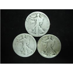 BUY YOUR SILVER HERE, 3 NEAR NO DATE WALKING LIBS
