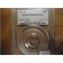 1977-S ROOSEVELT DIME PCGS PR69 DCAM