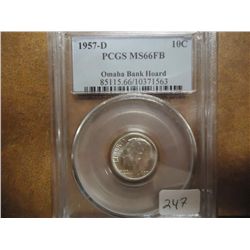 1957-D SILVER ROOSEVELT DIME PCGS MS66FB