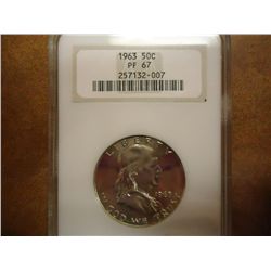 1963 FRANKLIN HALF DOLLAR NGC PF67