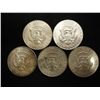 Image 2 : 5 ASSORTED 40% SILVER KENNEDY HALF DOLLARS