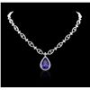 Image 1 : 18KT White Gold 19.12ct Tanzanite and Diamond Necklace