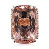 Image 1 : 14KT Rose Gold 43.75ct GIA Certified Morganite and Diamond Ring
