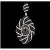 Image 1 : 14KT White Gold 5.56ctw Black Diamond Pendant