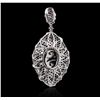 Image 2 : 14KT White Gold 5.56ctw Black Diamond Pendant