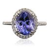 Image 1 : 14KT White Gold 3.71ct Tanzanite and Diamond Ring