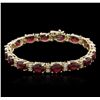 Image 1 : 14KT Yellow Gold 17.64ctw Ruby and Diamond Bracelet