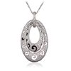 Image 2 : 18KT White Gold 1.45ctw Diamond Pendant With Chain