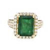 Image 1 : 14KT Yellow Gold 4.43ct Emerald and Diamond Ring