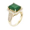 Image 3 : 14KT Yellow Gold 4.43ct Emerald and Diamond Ring