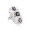 Image 2 : 14KT White Gold 5.92ctw Spinel and Diamond Ring