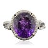 Image 1 : 14KT White Gold 3.95ct Amethyst and Diamond Ring
