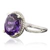 Image 2 : 14KT White Gold 3.95ct Amethyst and Diamond Ring