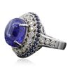 Image 2 : 14KT White Gold 10.04ct Tanzanite, Sapphire and Diamond Ring