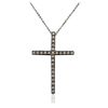 Image 2 : 14KT White Gold 0.27ctw Diamond Pendant With Chain