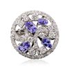 Image 1 : 14KT White Gold 1.67ctw Tanzanite and Diamond Ring