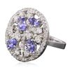 Image 2 : 14KT White Gold 1.67ctw Tanzanite and Diamond Ring