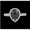 Image 1 : 14KT White Gold 1.98ctw Black Diamond Ring