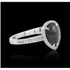 Image 2 : 14KT White Gold 1.98ctw Black Diamond Ring